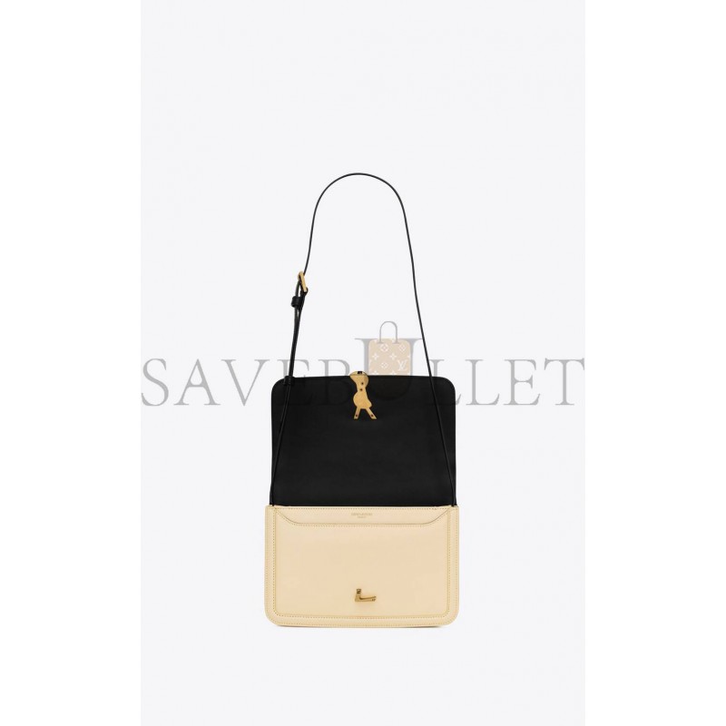 YSL SOLFERINO MEDIUM SATCHEL IN BOX SAINT LAURENT LEATHER 63430516C7W1089 (23*16*6cm)