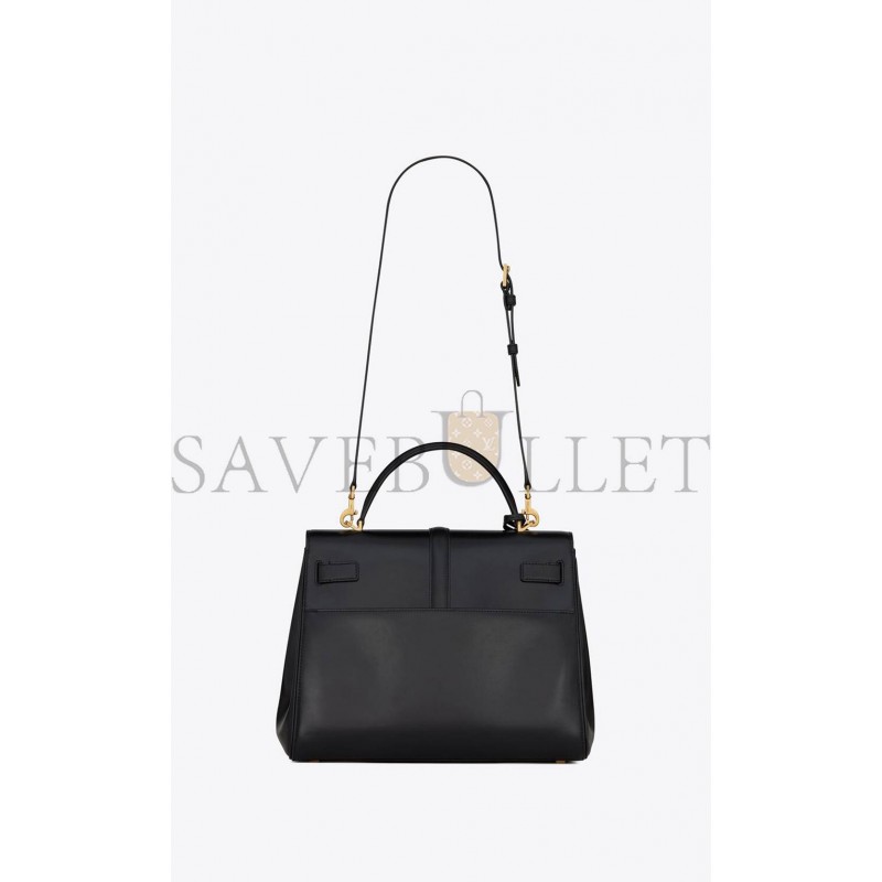 YSL LE FERMOIR TOP HANDLE BAG IN SHINY LEATHER 6749882ZA0W1000 (30*22*12cm)