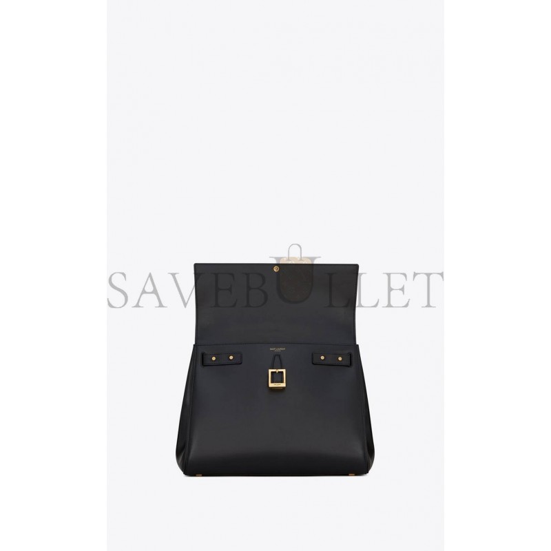 YSL LE FERMOIR TOP HANDLE BAG IN SHINY LEATHER 6749882ZA0W1000 (30*22*12cm)