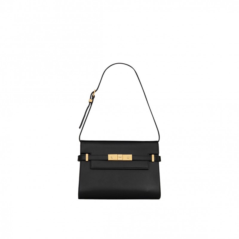 YSL MANHATTAN SMALL SHOULDER BAG IN BOX SAINT LAURENT LEATHER 6756260SX0W1000 (24*17.5*6cm)