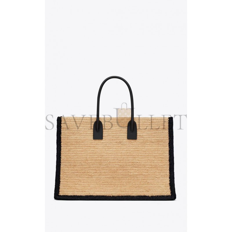 YSL RIVE GAUCHE TOTE BAG IN RAFFIA AND LEATHER 685742GAAAG2099 (48*36*16cm)