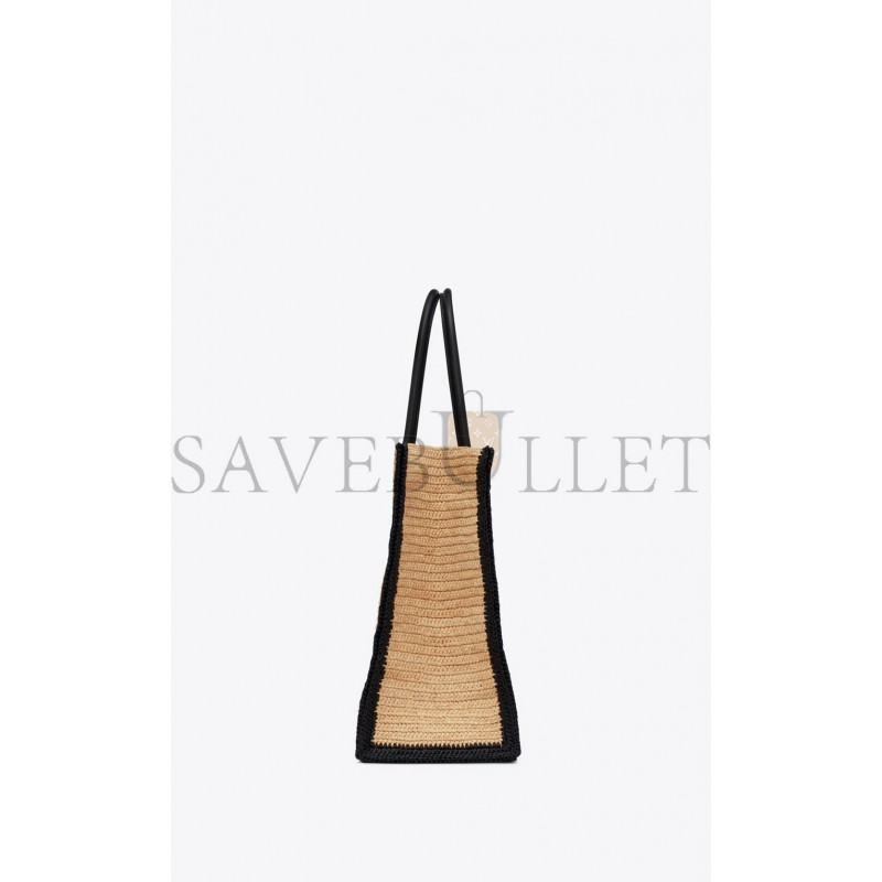 YSL RIVE GAUCHE TOTE BAG IN RAFFIA AND LEATHER 685742GAAAG2099 (48*36*16cm)