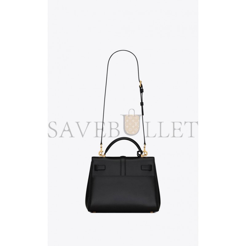 YSL LE FERMOIR SMALL TOP HANDLE BAG IN SHINY LEATHER 6869822ZA0W1000 (25*19.5*10.5/4)