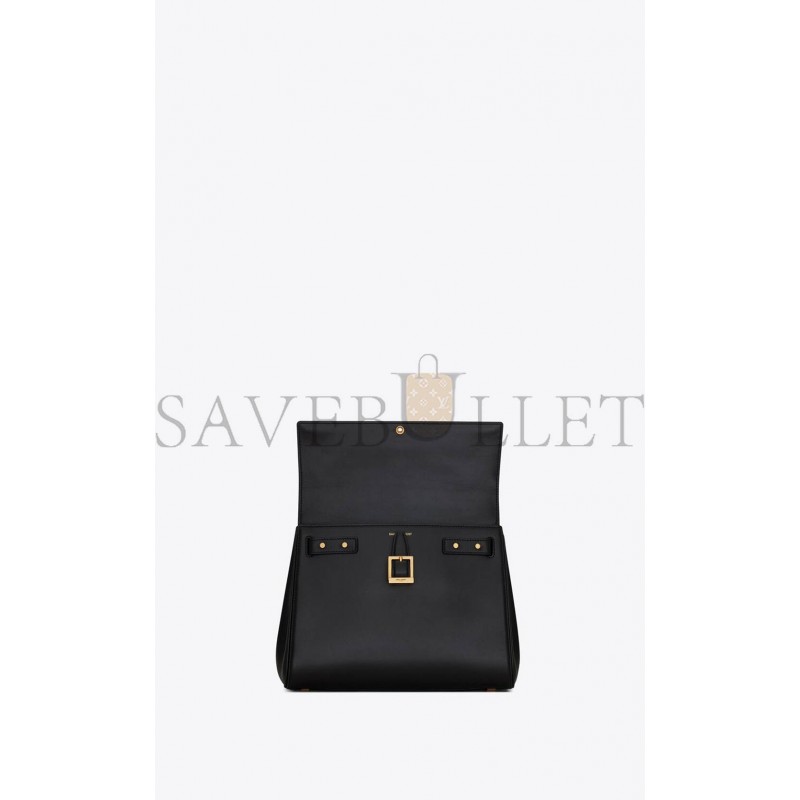 YSL LE FERMOIR SMALL TOP HANDLE BAG IN SHINY LEATHER 6869822ZA0W1000 (25*19.5*10.5/4)