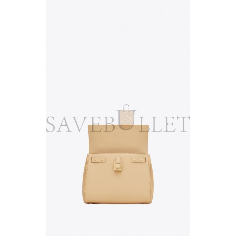 YSL LE FERMOIR SMALL TOP HANDLE BAG IN SHINY LEATHER 6869822ZA0W9141 (25*19.5*10.5cm)