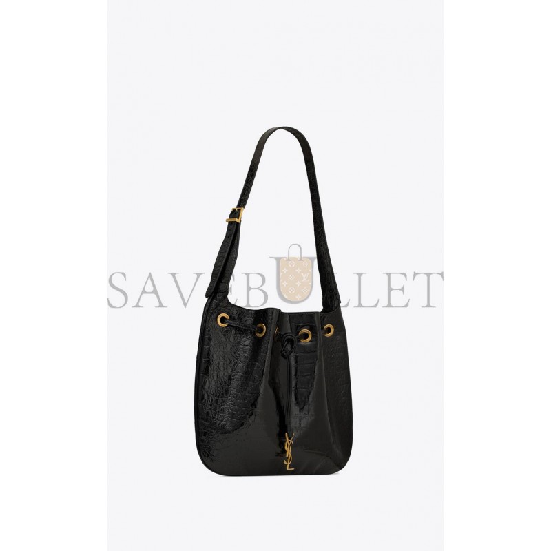 YSL PARIS VII MEDIUM HOBO BAG IN CROCODILE-EMBOSSED PATENT LEATHER 697918AAAY31000 (38*30*2cm)