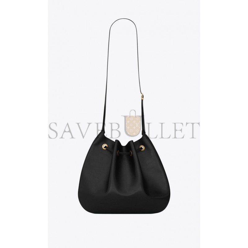 YSL PARIS VII LARGE FLAT HOBO BAG IN SMOOTH LEATHER 697941AAAMD1000 (44*33*2cm)