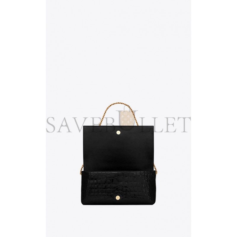 YSL KATE 99 CHAIN BAG IN ALLIGATOR-EMBOSSED LEATHER 72366015F0W1000 (26*13.5*4.5cm)