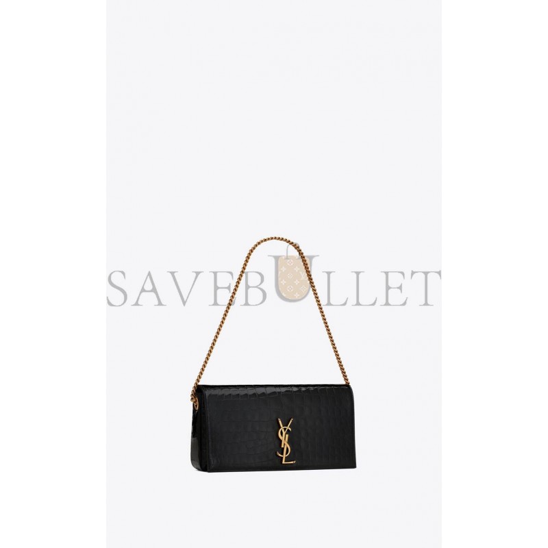 YSL KATE 99 CHAIN BAG IN ALLIGATOR-EMBOSSED LEATHER 72366015F0W1000 (26*13.5*4.5cm)