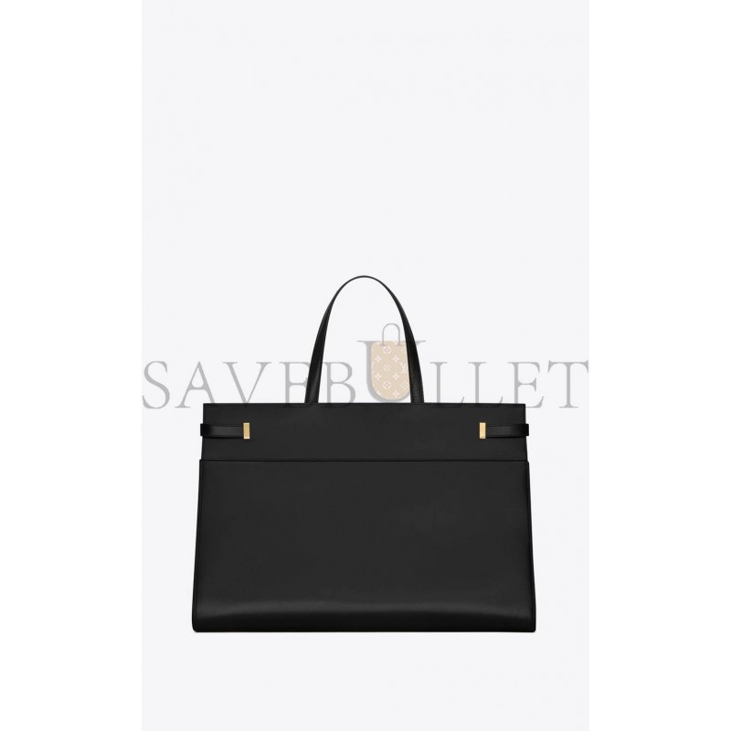 YSL MANHATTAN LARGE SHOPPING BAG IN SHINY LEATHER 7341350SX0W1000 (50*36*19cm)