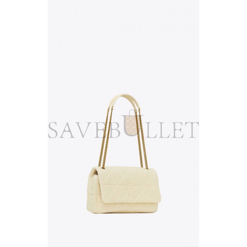 YSL JAMIE MEDIUM CHAIN BAG IN TERRY CLOTH 735035FABKT9381 (24*15.5*6.5cm)