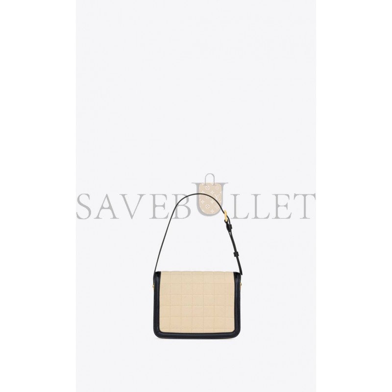 YSL SOLFERINO SMALL SATCHEL IN QUILTED NUBUCK SUEDE 739139AABWP9289 (18.5*14*6cm)