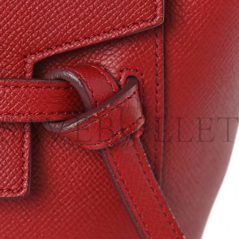 CELINE GRAINED CALFSKIN NANO BELT BAG RUBY (20*19*11cm)