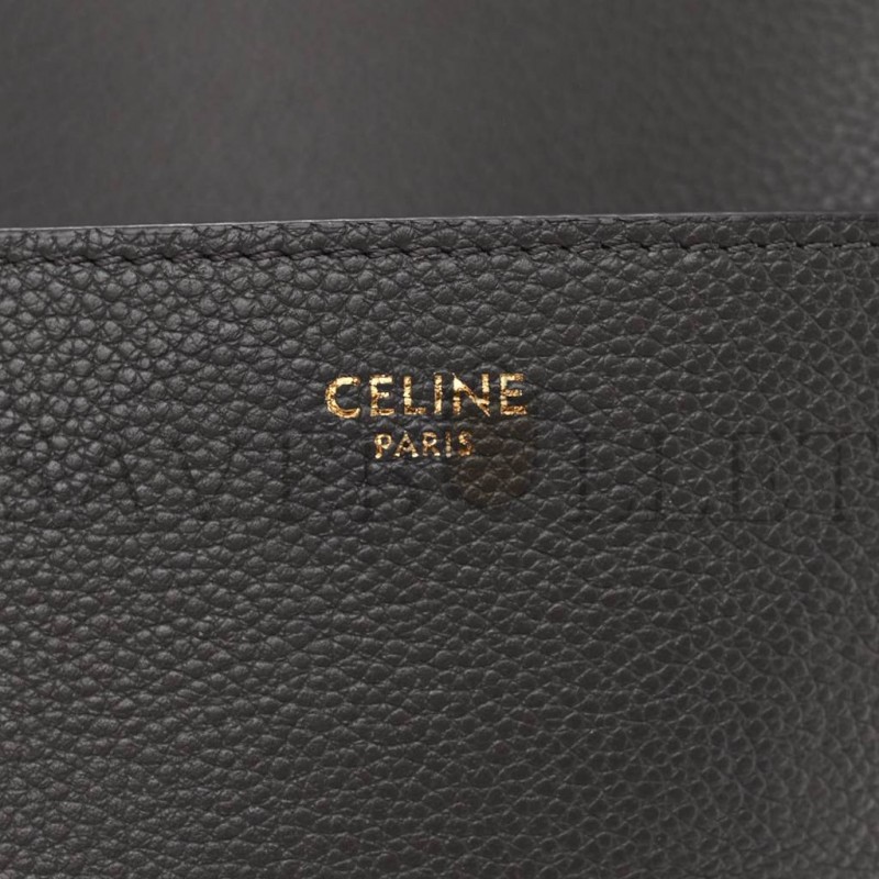 CELINE SOFT GRAINED CALFSKIN SANGLE BUCKET BAG KOHL (32*23*17cm)