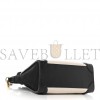 CELINE BULLHIDE CALFSKIN NUBUCK BI-COLOR NANO LUGGAGE BLACK WHITE (20*20*10cm)