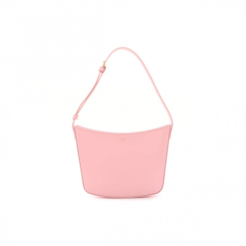 CELINE SHINY CALFSKIN MEDIUM CROQUE BAG PINK (20*16*3cm)