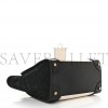 CELINE BULLHIDE CALFSKIN MINI BI-COLOR LUGGAGE BLACK WHITE (34*30*17cm)