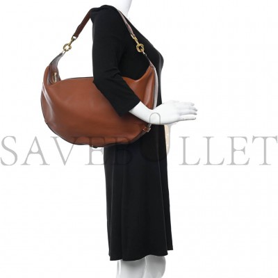 CELINE SUPPLE CALFSKIN MEDIUM STRAP LEANDRE SHOULDER BAG BROWN (44*27*3cm) CELINE SUPPLE CALFSKIN MEDIUM STRAP LEANDRE SHOULDER BAG BROWN (44*27*3cm)