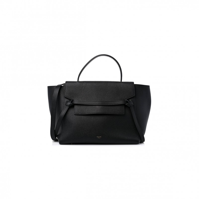 CELINE GRAINED CALFSKIN MICRO BELT BAG BLACK (28*24*15cm)