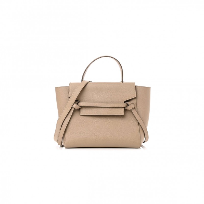 CELINE GRAINED CALFSKIN MICRO BELT BAG LIGHT TAUPE (23*22*13cm)