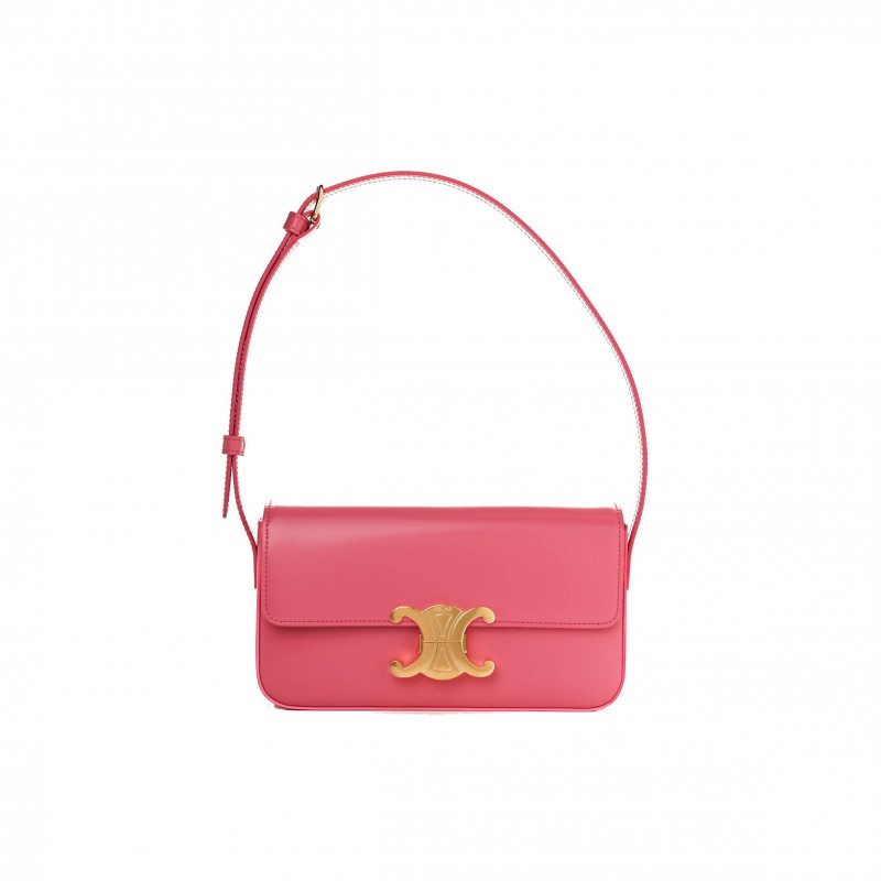 CELINE SHINY CALFSKIN TRIOMPHE FLAMINGO (20*11*4cm)