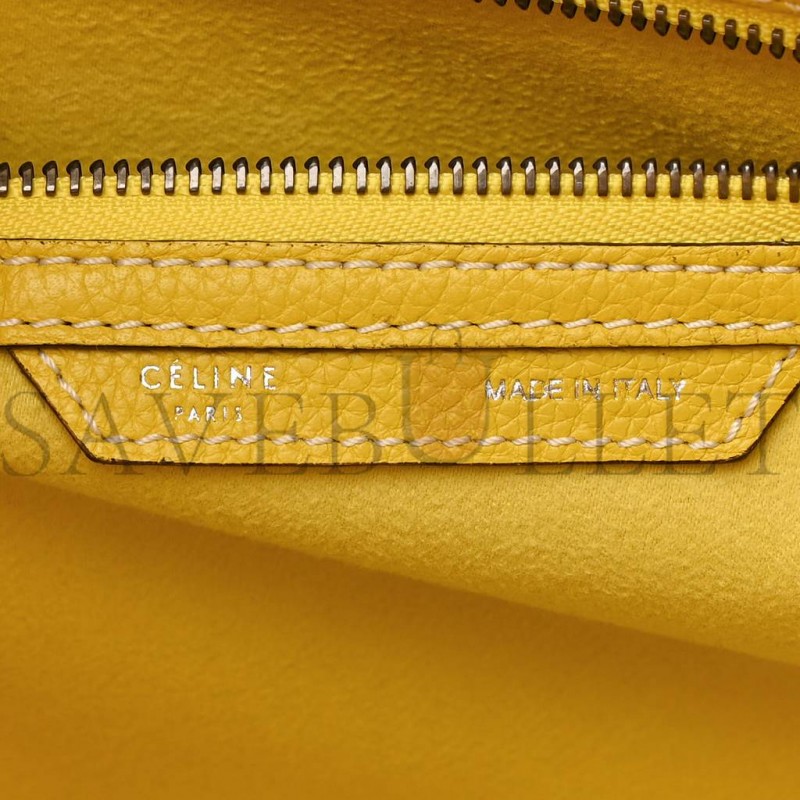 CELINE DRUMMED CALFSKIN MINI LUGGAGE CITRON (30*29*17cm)