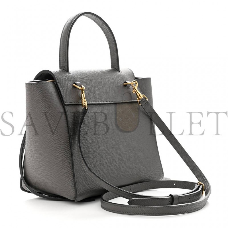 CELINE GRAINED CALFSKIN NANO BELT BAG GREY (20*17*11cm)