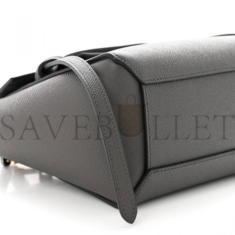 CELINE GRAINED CALFSKIN NANO BELT BAG GREY (20*17*11cm)