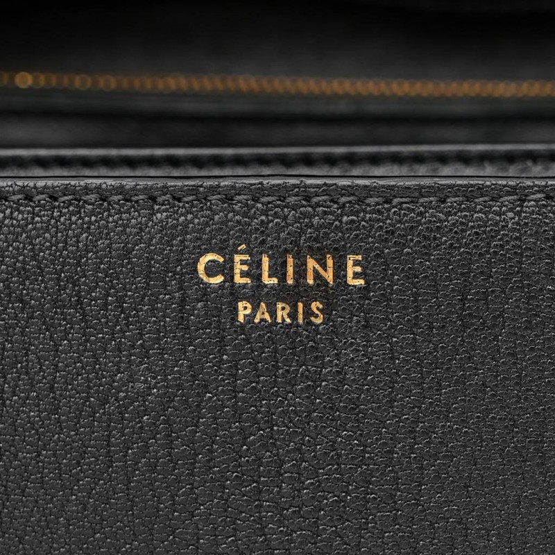 CELINE LIEGE CALFSKIN MEDIUM CLASSIC BOX FLAP BAG BLACK (24*18*7cm)