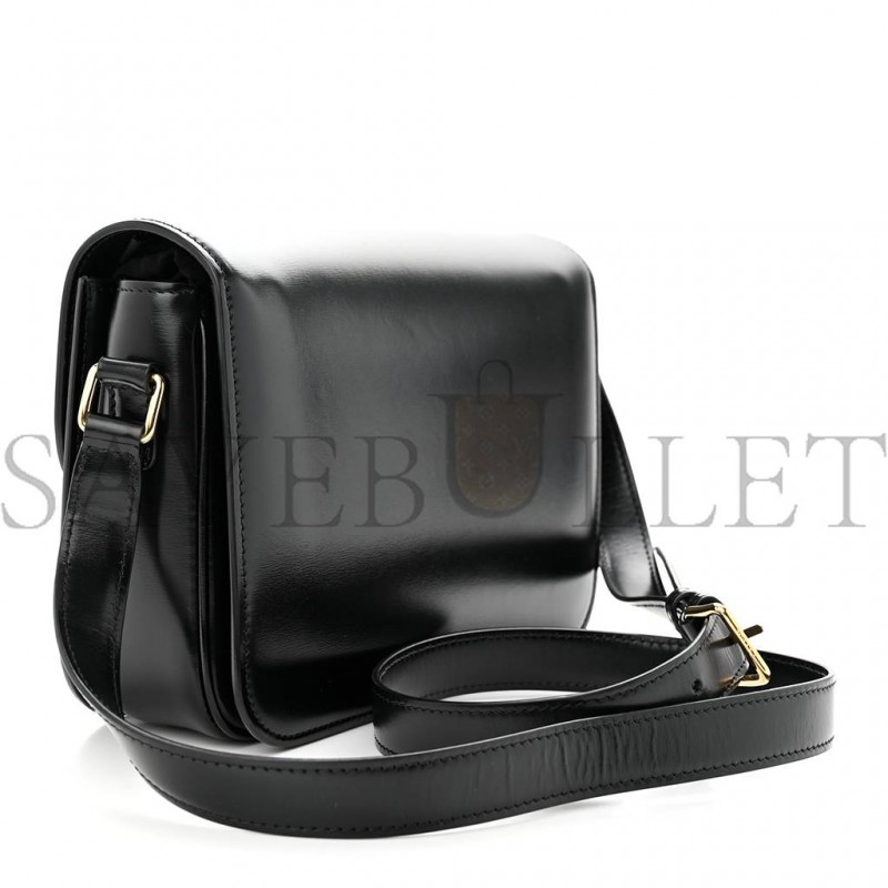 CELINE SHINY CALFSKIN MEDIUM TRIOMPHE BLACK (23*15*5cm)