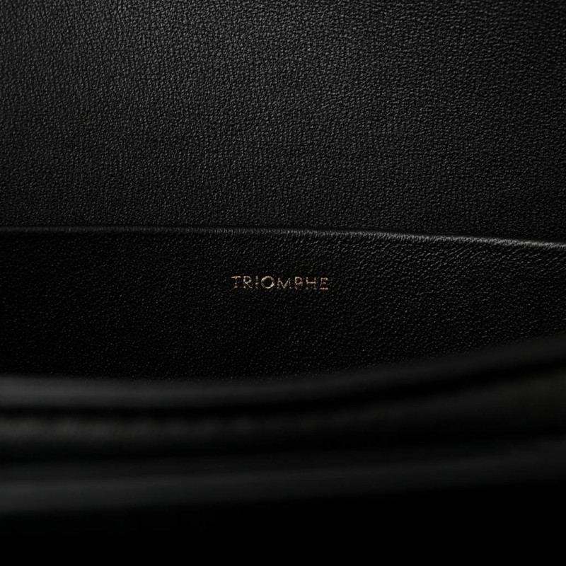 CELINE SHINY CALFSKIN MEDIUM TRIOMPHE BLACK (23*15*5cm)