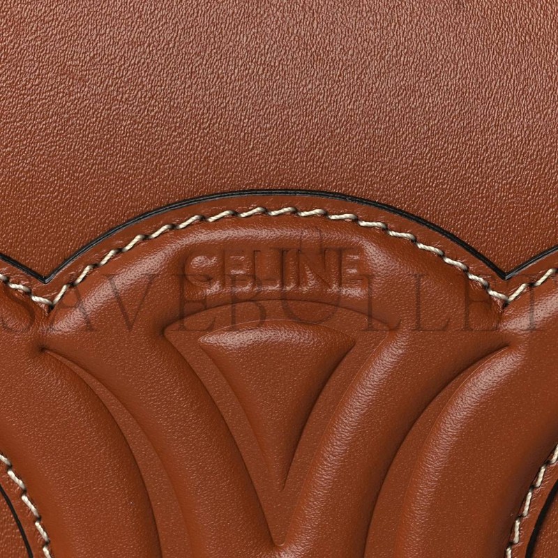 CELINE SMOOTH CALFSKIN CUIR TRIOMPHE CAMERA SHOULDER BAG TAN (27*13*4cm)