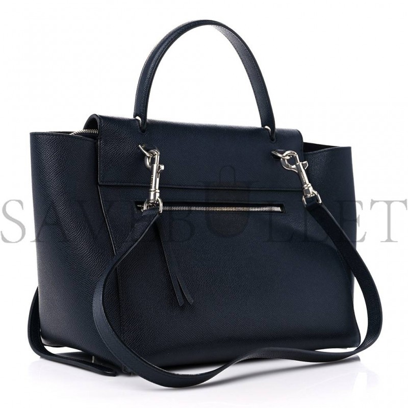 CELINE GRAINED CALFSKIN MINI BELT BAG NAVY (39*28*23cm)