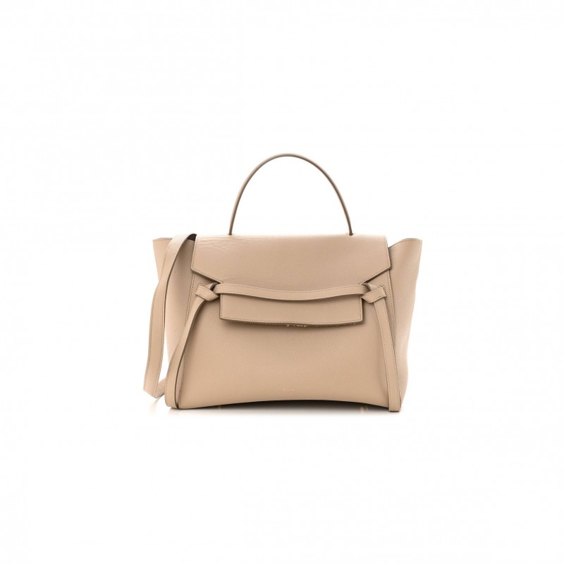 CELINE GRAINED CALFSKIN MINI BELT BAG LIGHT TAUPE (28*22*18cm)