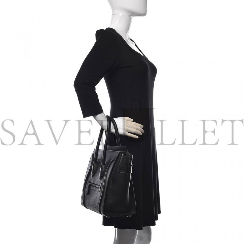 CELINE DRUMMED CALFSKIN MICRO LUGGAGE BLACK (26*26*14cm) CELINE DRUMMED CALFSKIN MICRO LUGGAGE BLACK (26*26*14cm)