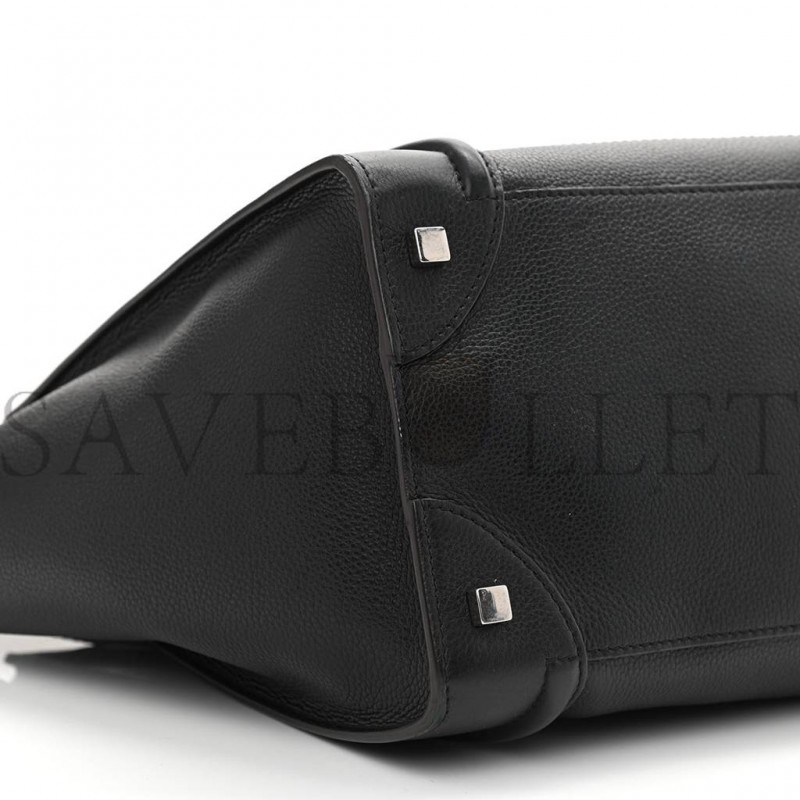CELINE DRUMMED CALFSKIN MICRO LUGGAGE BLACK (26*26*14cm) CELINE DRUMMED CALFSKIN MICRO LUGGAGE BLACK (26*26*14cm)