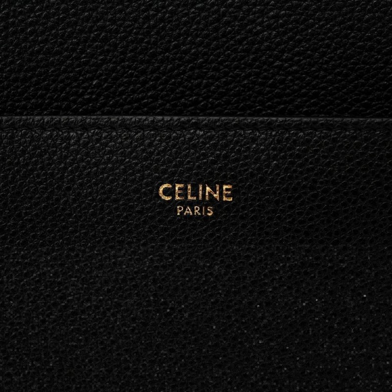 CELINE SOFT GRAINED CALFSKIN SANGLE BUCKET BAG BLACK (33*23*15cm)