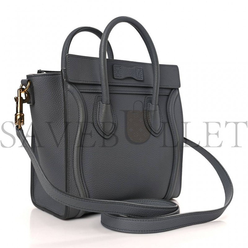 CELINE DRUMMED CALFSKIN NANO LUGGAGE KOHL (20*19*10cm) CELINE DRUMMED CALFSKIN NANO LUGGAGE KOHL (20*19*10cm)