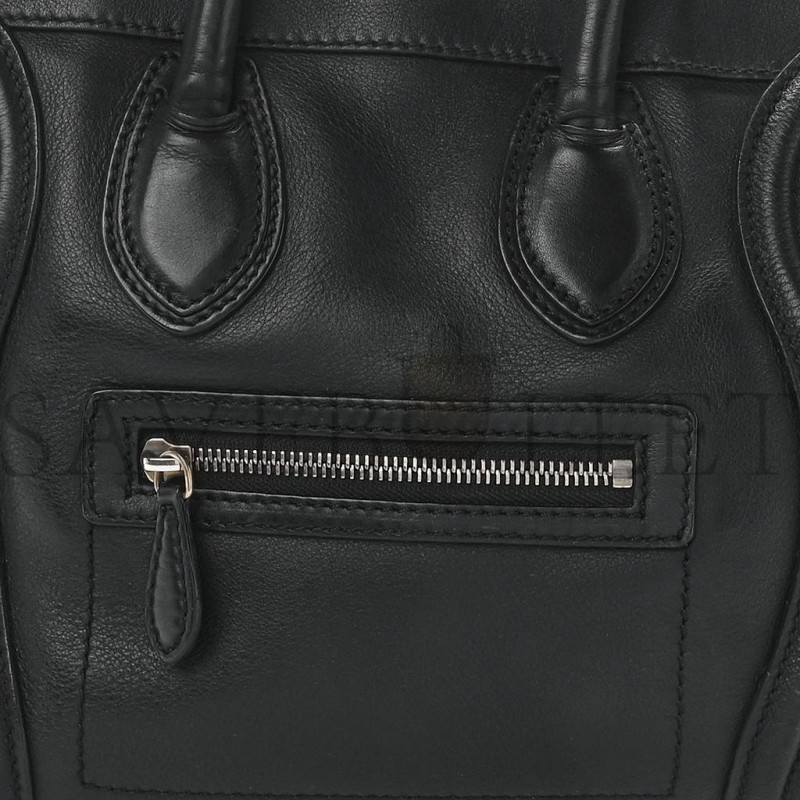 CELINE SMOOTH CALFSKIN MICRO LUGGAGE BLACK (26*26*14cm)