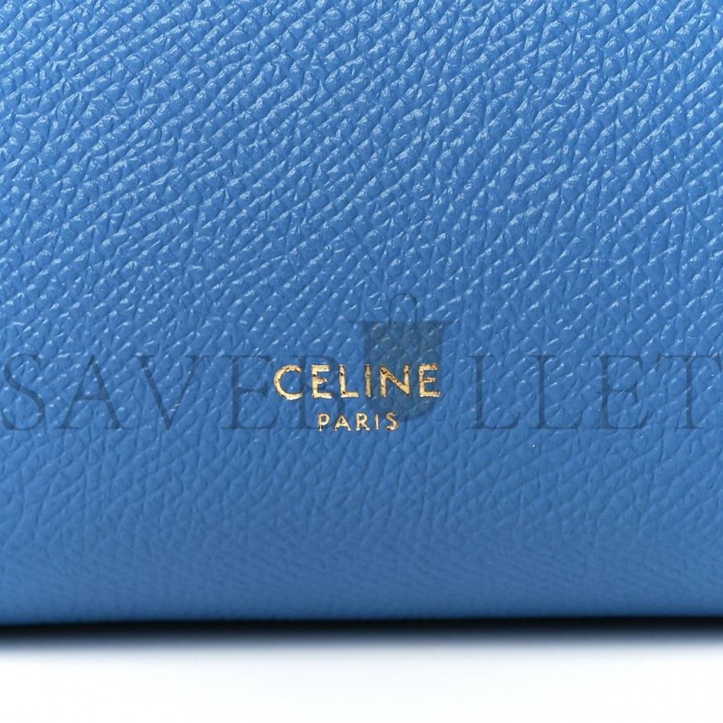 CELINE GRAINED CALFSKIN NANO BELT BAG BLUE (20*19*11cm)