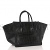 CELINE CROCODILE EMBOSSED CALFSKIN MEDIUM PHANTOM LUGGAGE BLACK (30*27*24cm)