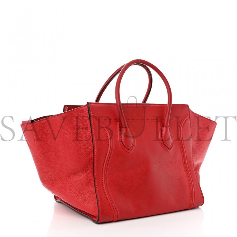 CELINE SUPPLE CALFSKIN MEDIUM PHANTOM LUGGAGE RED (29*27*24cm)