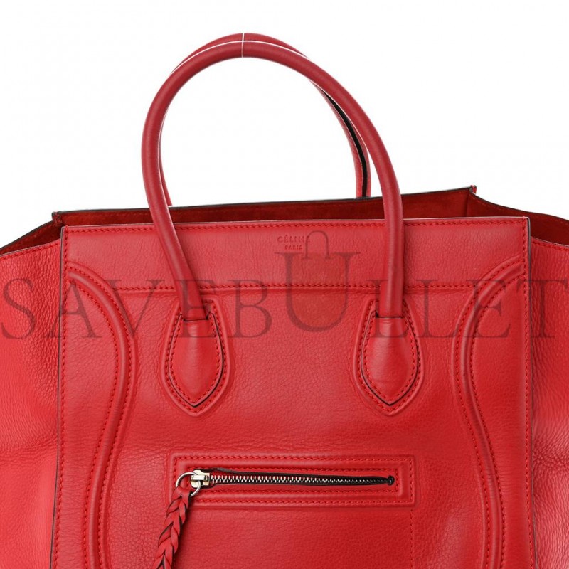 CELINE SUPPLE CALFSKIN MEDIUM PHANTOM LUGGAGE RED (29*27*24cm)