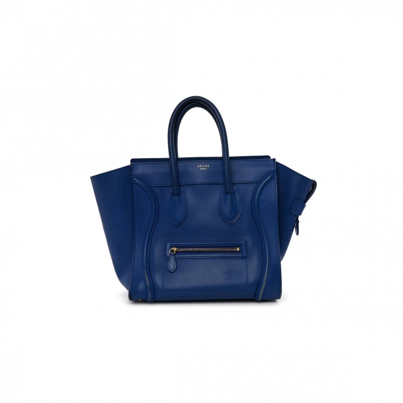 CELINE SMOOTH CALFSKIN MINI LUGGAGE ROYAL BLUE (48*31*30cm)