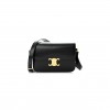 CELINE SHINY CALFSKIN MEDIUM TRIOMPHE BLACK (22*16*8cm)