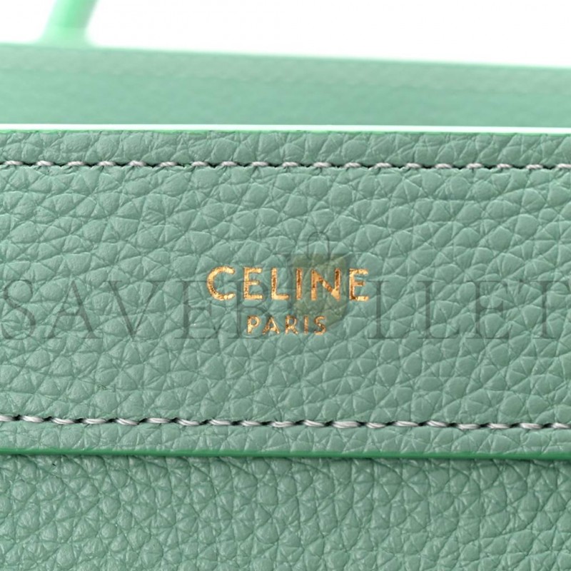 CELINE DRUMMED CALFSKIN NANO LUGGAGE CELADON (21*20*10cm)