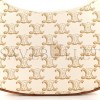 CELINE CANVAS CALFSKIN AVA TRIOMPHE SHOULDER BAG WHITE (25*19*8cm)