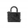 DIOR CALFSKIN CANNAGE EMBOSSED STUDDED MEDIUM SUPPLE LADY DIOR BLACK (24*20*12.1cm)