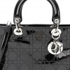 DIOR PATENT CANNAGE STITCHED LARGE LADY DIOR BLACK (32*25*11.4cm)