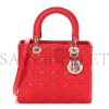 DIOR LAMBSKIN CANNAGE MEDIUM LADY DIOR RED (23*20*12.7cm)